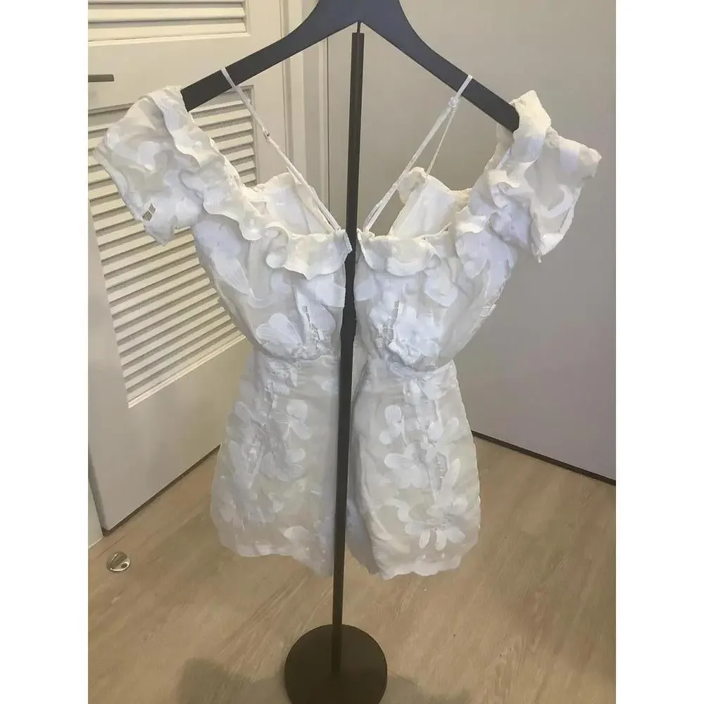 Alice McCall White Lace Shake It Off Romper 0 Bohemian Resortwear Embroidery - Picture 5 of 6